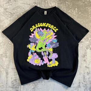 DragonForce Graphic T Shirt Mens XL Black Dragonforce Band Tee Gildan Heavy